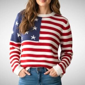 ♥️🤍💙 American Flag Sweater Size  Medium Grayson Threads